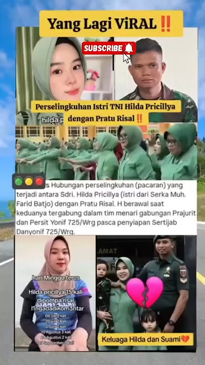 yang lagi viral!! perselingkuhan istri TNI Hilda Priscilya dengan pratu Risal #lagiviralindo #news