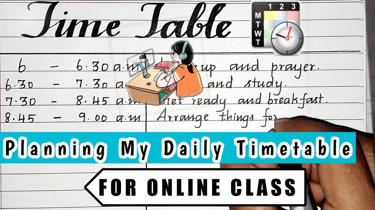 My Lockdown timetable for online classes//My Daily Routine Timetable