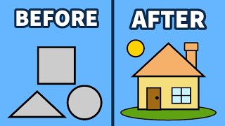 How to Create a Simple House Clipart Using Shapes In Adobe Express | Easy Design Tutorial🏠