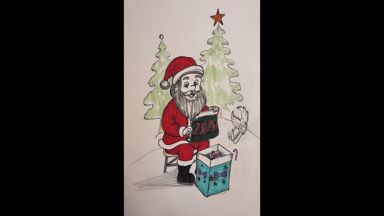 Live How to draw Santa Claus step by step, enjoy it on our Drawing Easily channel