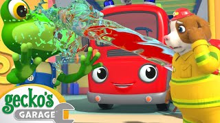 Frozen Firetruck Song | Gecko's Water Frenzy! | Best Cars & Truck Videos For Kids