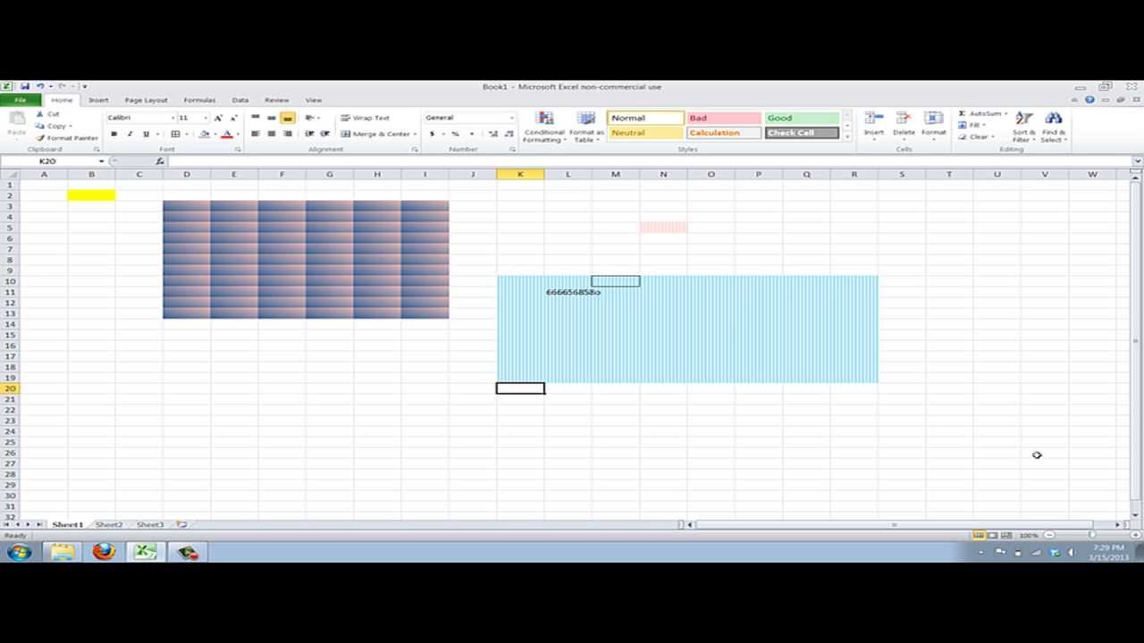 How to Give your Cells a Background Pattern or Gradient in Excel 2010 - YouTube