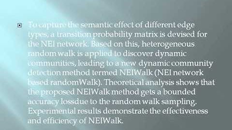 2014 IEEE DATA MINING NEIWalk Community Discovery in Dynamic Content Based Networks