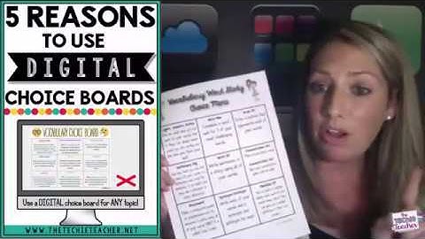 5 Reasons to Use DIGITAL Choice Boards in the Classroom