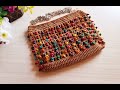 Crochet beaded sling bag with zipper - Step by step