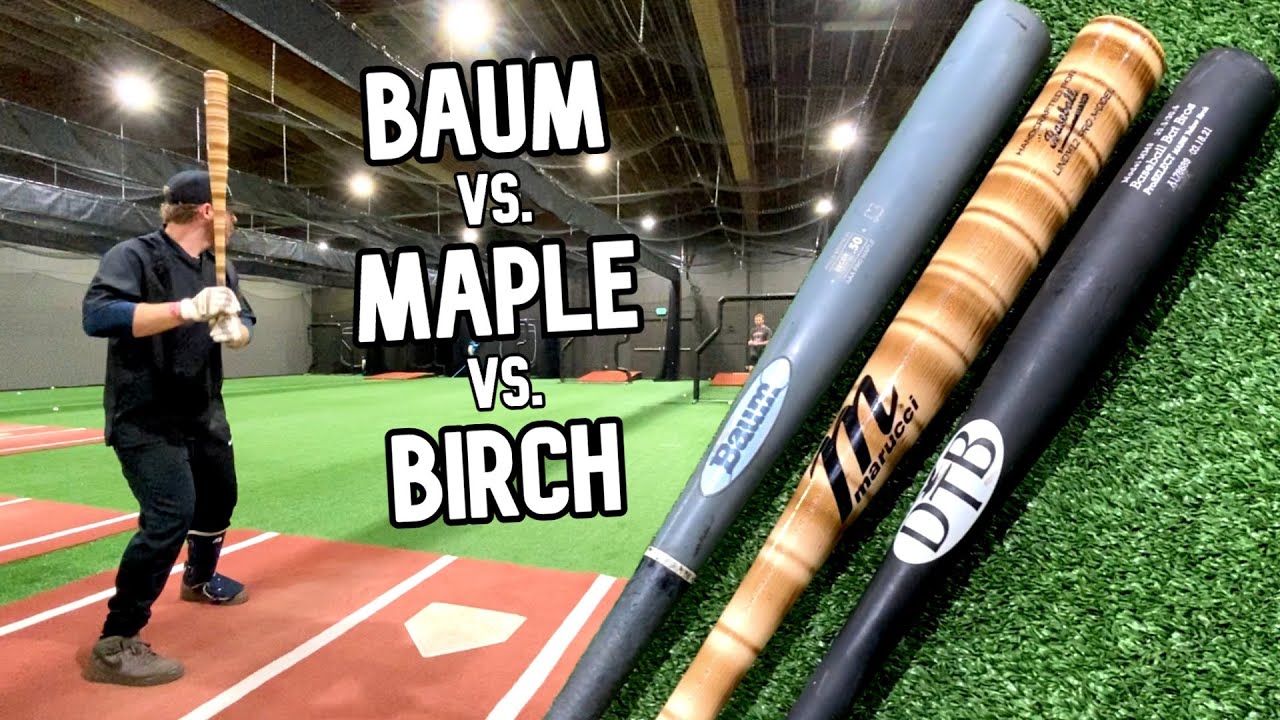 Wood Composite vs. Real Wood | Exit Velo Showdown (Baum Bat vs. Marucci  Maple vs. Dove Tail Birch) - YouTube