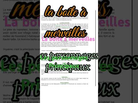 1bac la boîte à merveilles les personnages principaux