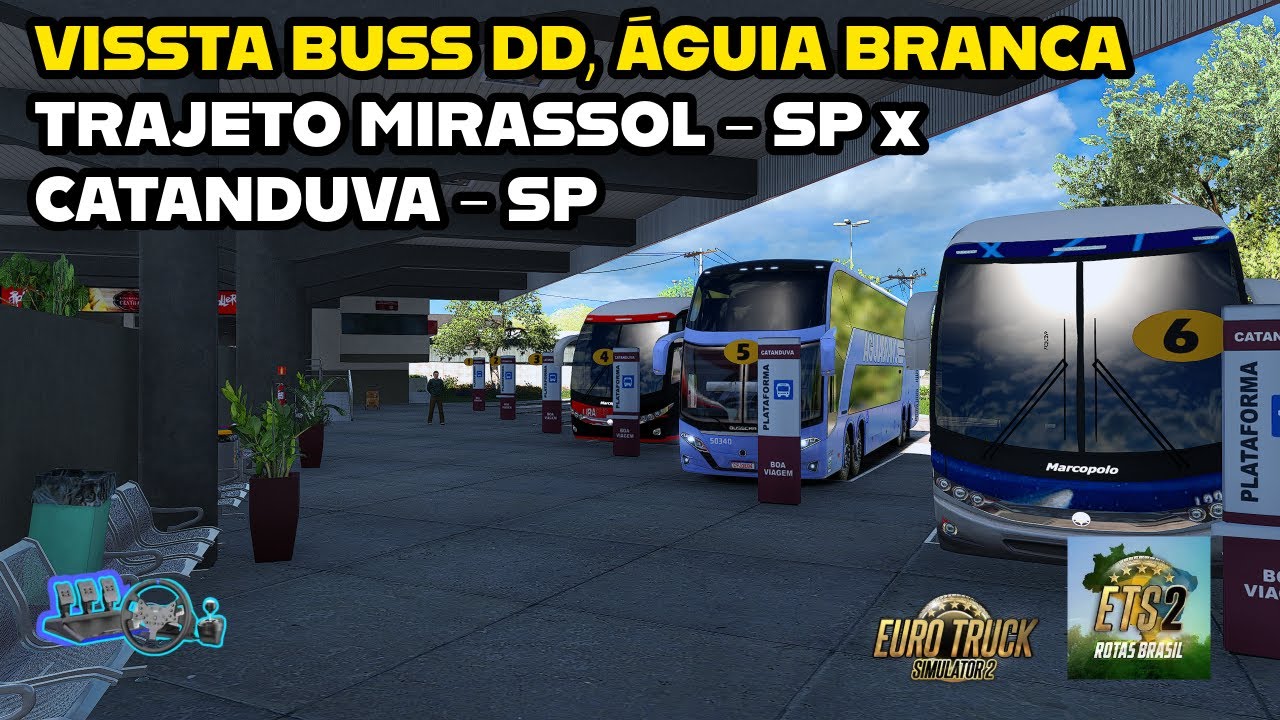 BUSSCAR VISSTA BUSS DD,  ÁGUIA BRANCA, TRAJETO MIRASSOL - SP x CATANDUVA - SP, MAPA ROTAS BRASIL.