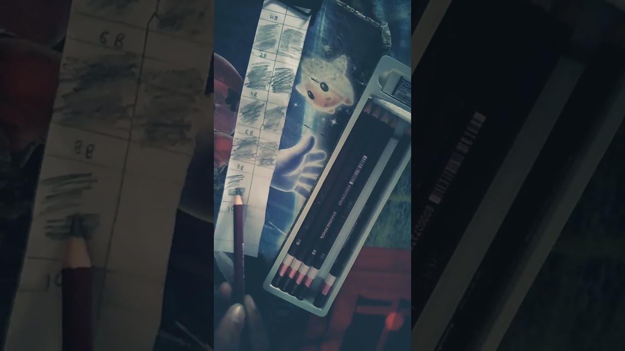 DOMS drawing pencils review           finger blending, cotton bud blending