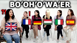 Europeans Try to speak in British Accent!! UK, France, Germany, Hungary, Italy, Spain