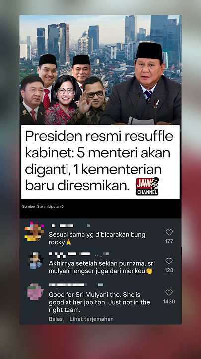 5 MENTERU KABINET AKAN DI RESUFFLE,SIAPA SAJA PENGGANTI MEREKA???