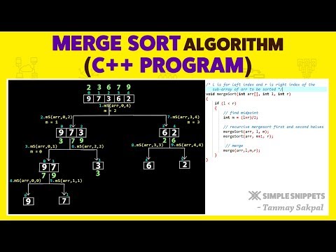 Merge Sort Algorithm in C++ Programming | (C++ Program) | Part - 2 | Sorting Algorithms - DSA