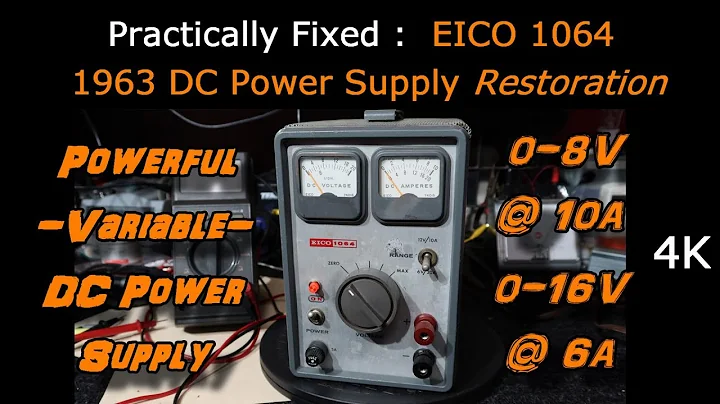 VINTAGE VARIABLE DC POWER SUPPLY  EICO 1064 BATTERY ELIMINATOR AND CHARGER  1963 [4K]