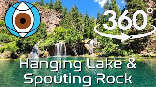 360° Video - Outdoors VR / Hike / Trek Hanging Lake and Spouting Rock waterfall in 4K