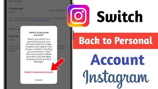 How to Switch Back to Personal Account On Instagram 2026 || Instagram Account Switch to Personal