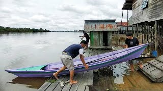 Complete video of making a canoe with a 5.5 hp Yamaha engine, process of making motorized canoes