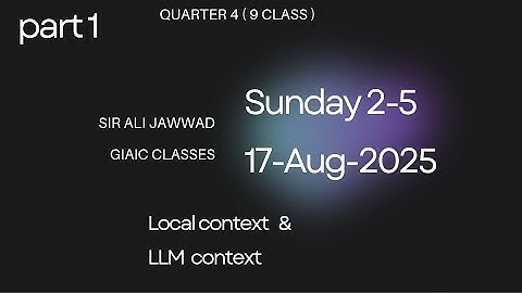 Class-09: OpenAI Agents SDK - Streaming, Local Context and Agent/LLM Context |Sir Ali Jawwad 