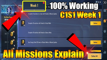 BGMI Week 1 Missions | PUBG Week 1 Missions | BGMI C1S1 Week 1 All Mission Explain