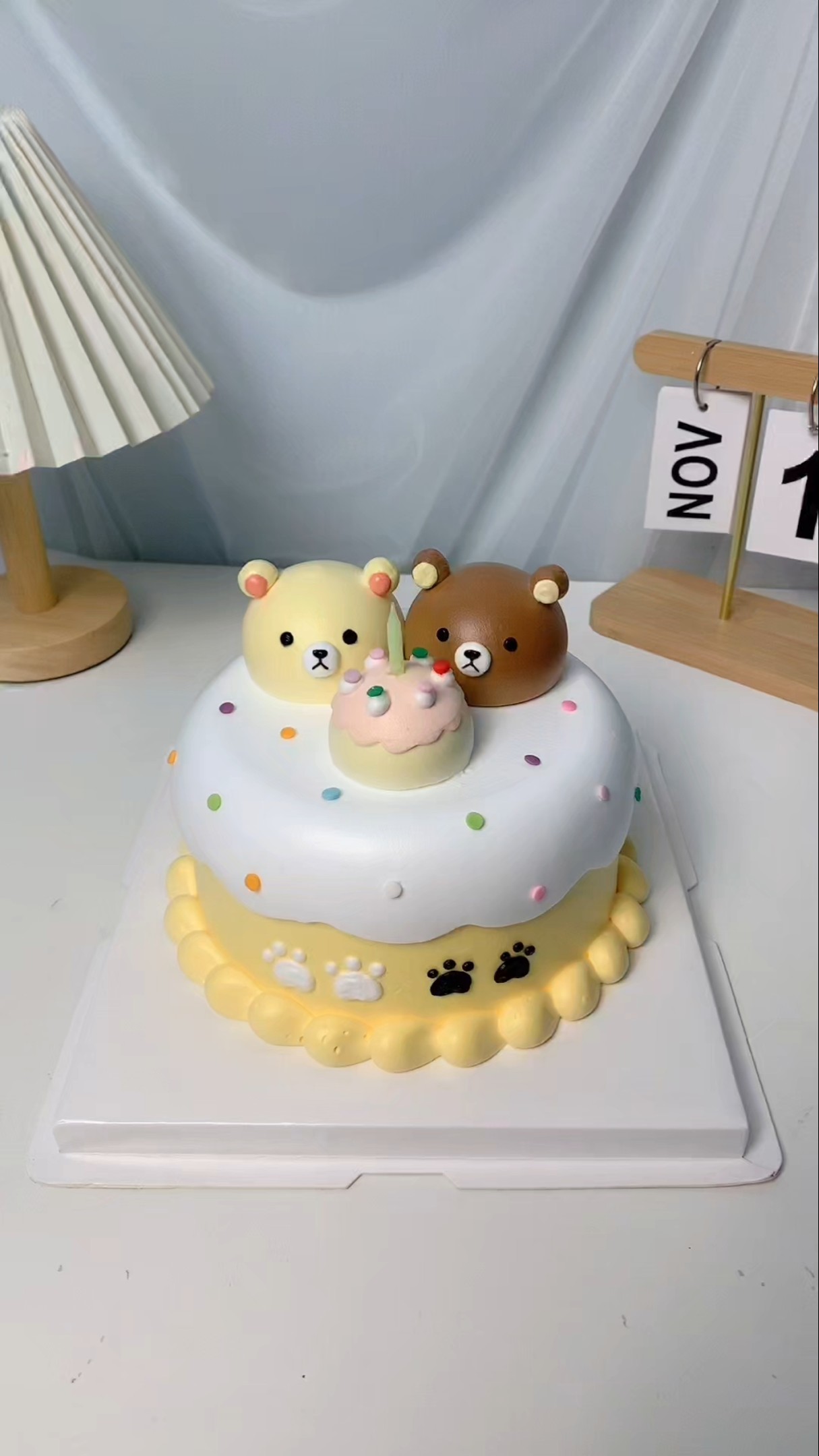 Come and make cute bear cakes cake training production process cartoon cake #shorts