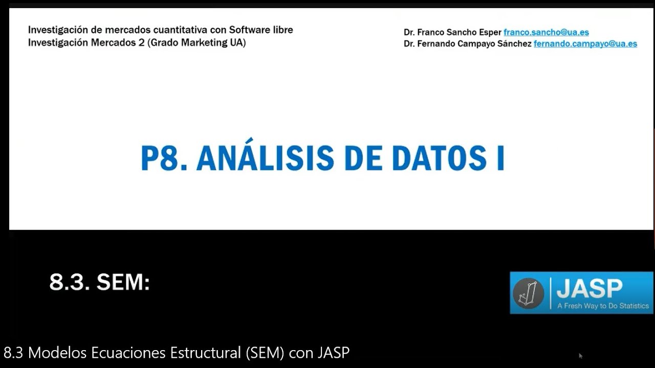 8 3 Modelos Ecuaciones Estructural SEM con JASP