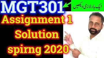 MGT301 Assignment 1 Solution 2020 By Abid Farooq bhutta Principles of Marketing (MGT301) spring 2020