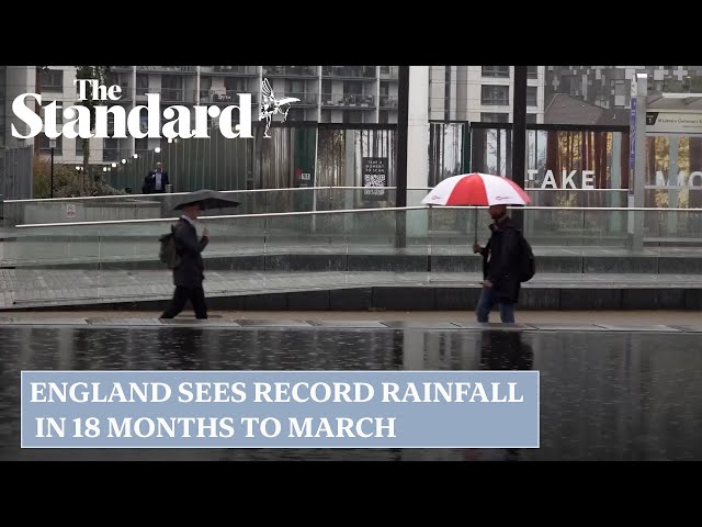 England sees record rainfall in 18 months to March class=