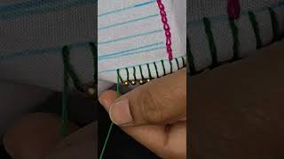 decorative blanket stitch+beads#embroidery#shorts  #beginners #stitch#stitchtrick#viral