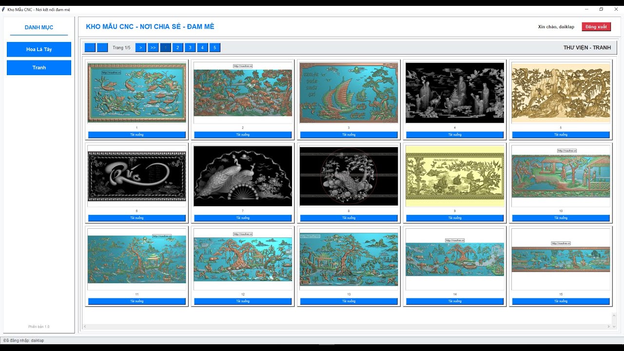 Thử nghiệm phần mềm chia sẻ mẫu cnc jdpaint