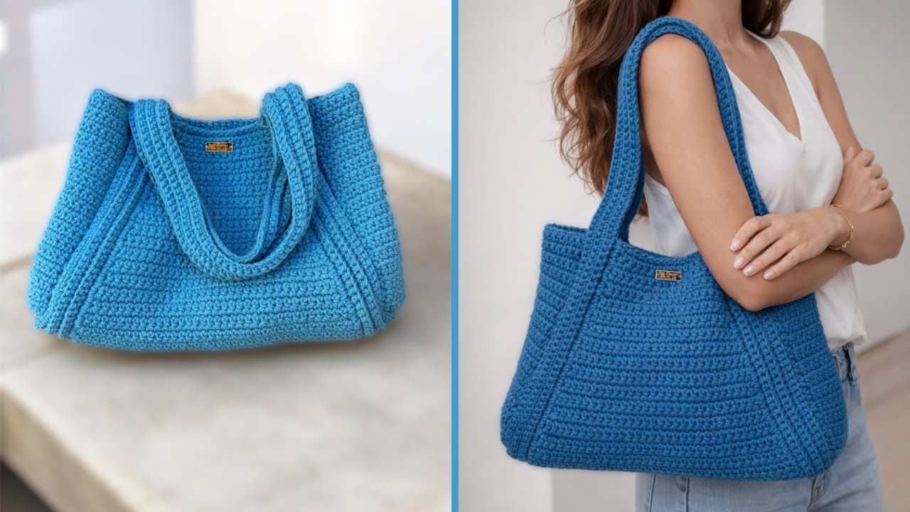 Bolsa de crochê em barbante | Bolsa de crochê ponto baixo| Bolsa de Esmeralda 