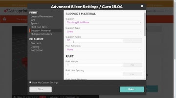 AstroPrint Design Uploader Advanced Settings