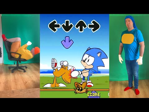 Friday Night Funkin Ordinary Sonic vs Tails Spinning in real life | \