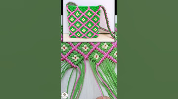 Making Bag with Macrame cord: New Pattern ☺️ #macrame #bag #diy #pattern #shorts