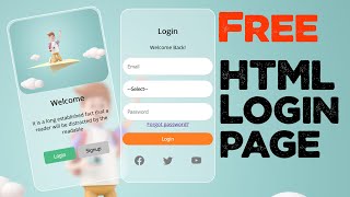 FREE Login or signup page HTML template | How to plus source code | Quick programming tutorial