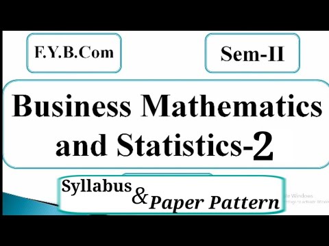 FYBCom Sem -2 Maths | Syallabus & Paper Pattern of Maths Semester 2 ...