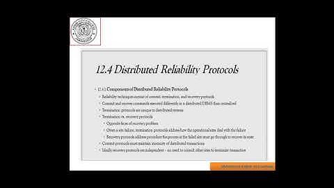 Distributed DBMS Reliability