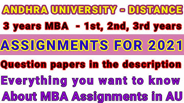 #Assignments #Andhra University Distance MBA all years Assignments. How to write MBA assignments