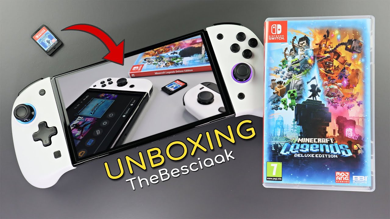 Unboxing Nintendo Deluxe Switch - Edition + YouTube Minecraft Legends Gameplay