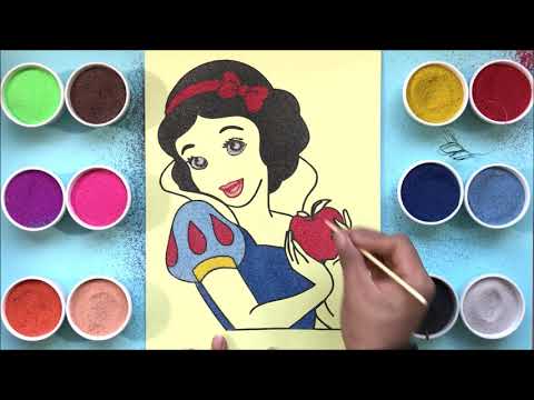 Colored sand painting SNOW WHITE PRINCESS so beauty - Learn colors