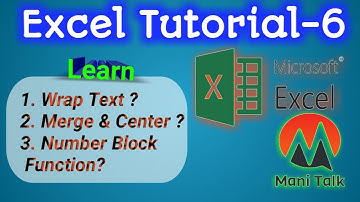 MS Excel Tutorial 6 Wrap Text, Merge & Center, Number Function