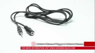 50ft 3.5mm Stereo Plug/Plug M/M Cable – Black (647) 3.5mm Stereo Cable - Male/Female #23-137-006