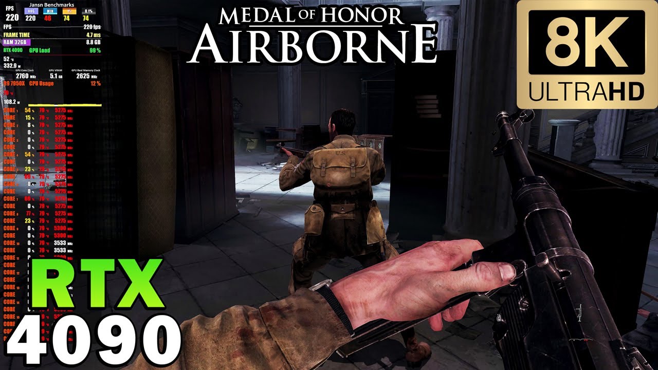 Medal Of Honor Airborne In 8K RTX 4090 Ryzen 9 7950X Maximum Medal Of Honor Airborne In 8K RTX 4090 Ryzen 9 7950X Maximum