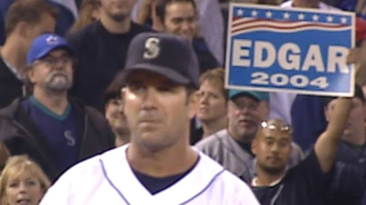 Edgar goes to third, comes out to ovation