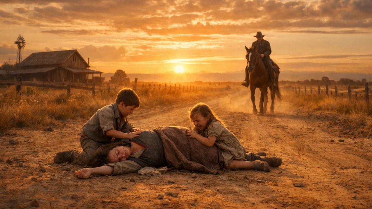 Granjero viudo ve a dos hermanos INTENTANDO despertar a su madre CAÍDA… pero nota algo extraño