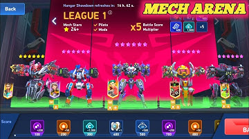 New Hangar Showdown Gameplay with Eclipse Surge Hemlock Orion Deathwalker - Mech Arena