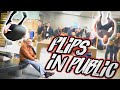 FLIPS IN PUBLIC 2! BACKFLIP! REACTIONS! 😮 Team GNT