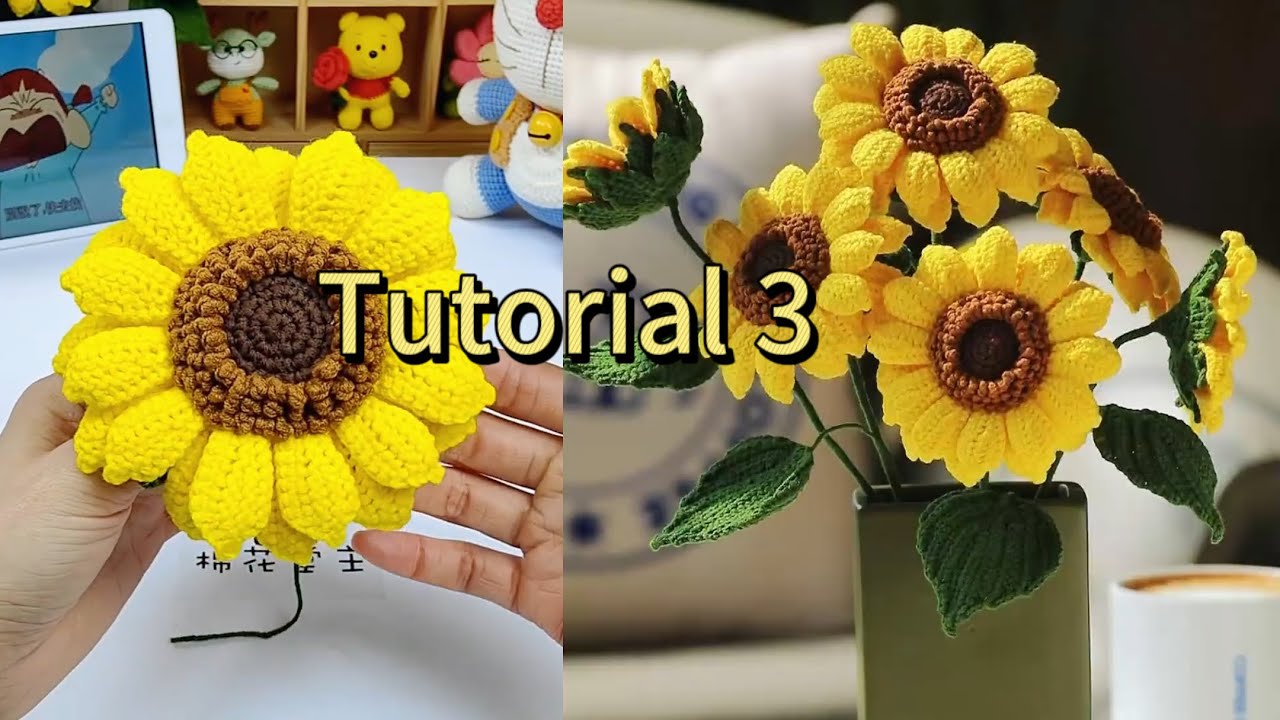 Super Easy Sunflower Crochet Tutorial 3 for Beginners#crochet #handmade ...