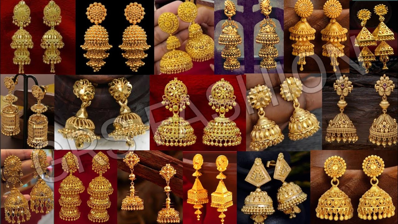 Latest Lightweight Gold Jhumka Earrings | Stylish Gold Jhumki Designs for Women/Daily Wear Jewellery