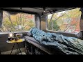 [57]ハイエースキャンプ車中泊の旅｜DIY秘密基地から紅葉を眺めリラックス｜ASMR