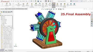 Six Cylinder Radial Engine in Solidworks 25.Assembly