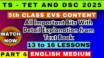 EVS 5th Class part 4 in English Medium | #tstet #tsdsc #tstetclassesinenglishmedium #tstetevsclasses